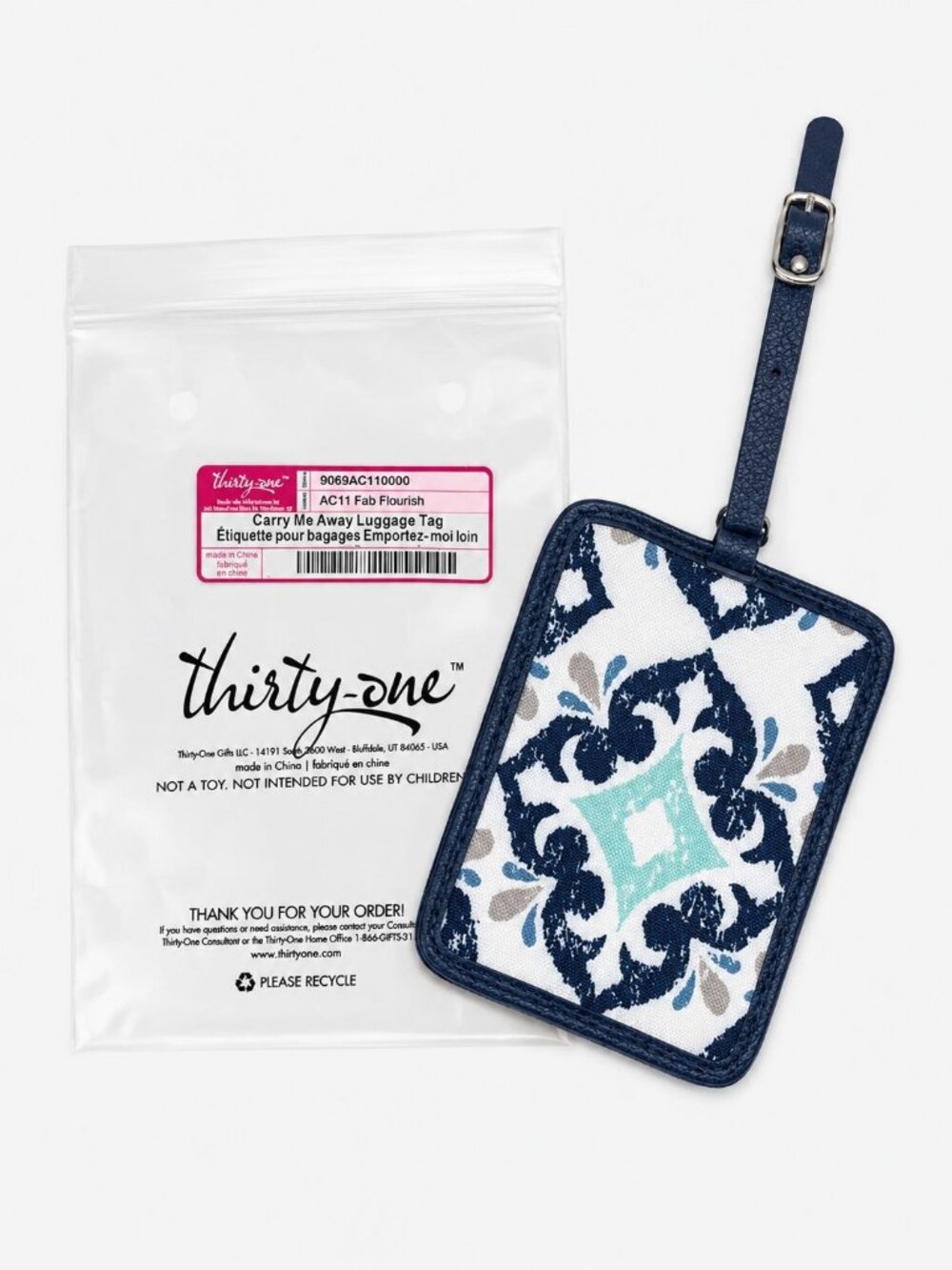 Thirty-one Luggage Bag Fab Flourish Carry Me Away Luggage Tag NEW